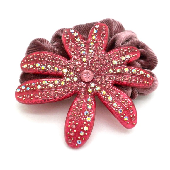 Crystal Flower Ponytail Holder - Picture 1 of 3